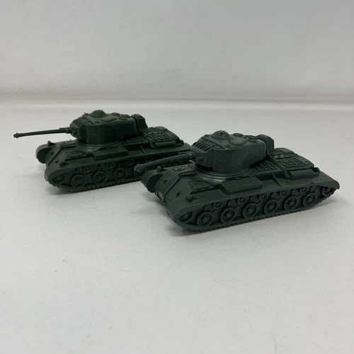 Lot of 2 Vintage Marx Battleground Dark Forest Green American #41 Tank