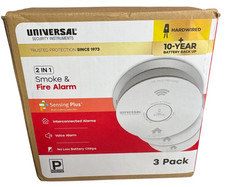 Universal Security 3 Pack Hardwired Smoke Detector W/ VOICE ALERTS NEW