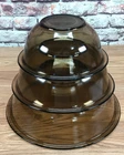Vintage Pyrex Amber Brown Glass Nesting Mixing Bowls #322 #323 #325 Set of 3
