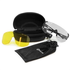GRITR Shooting Safety Glasses w/ Interchangeable Lenses & Eva Case - All Colors