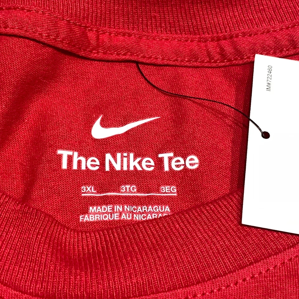 CAMISETA NIKE HOMBRE ROJA 3XL NIKE CAMO LOGO ALGODÓN NUEVA CON ETIQUETAS Foto 4 de 4