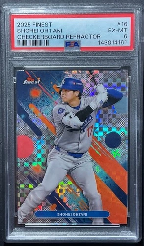 Shohei Ohtani 2025 Topps Finest #16 Checkerboard Refractor PSA 6
