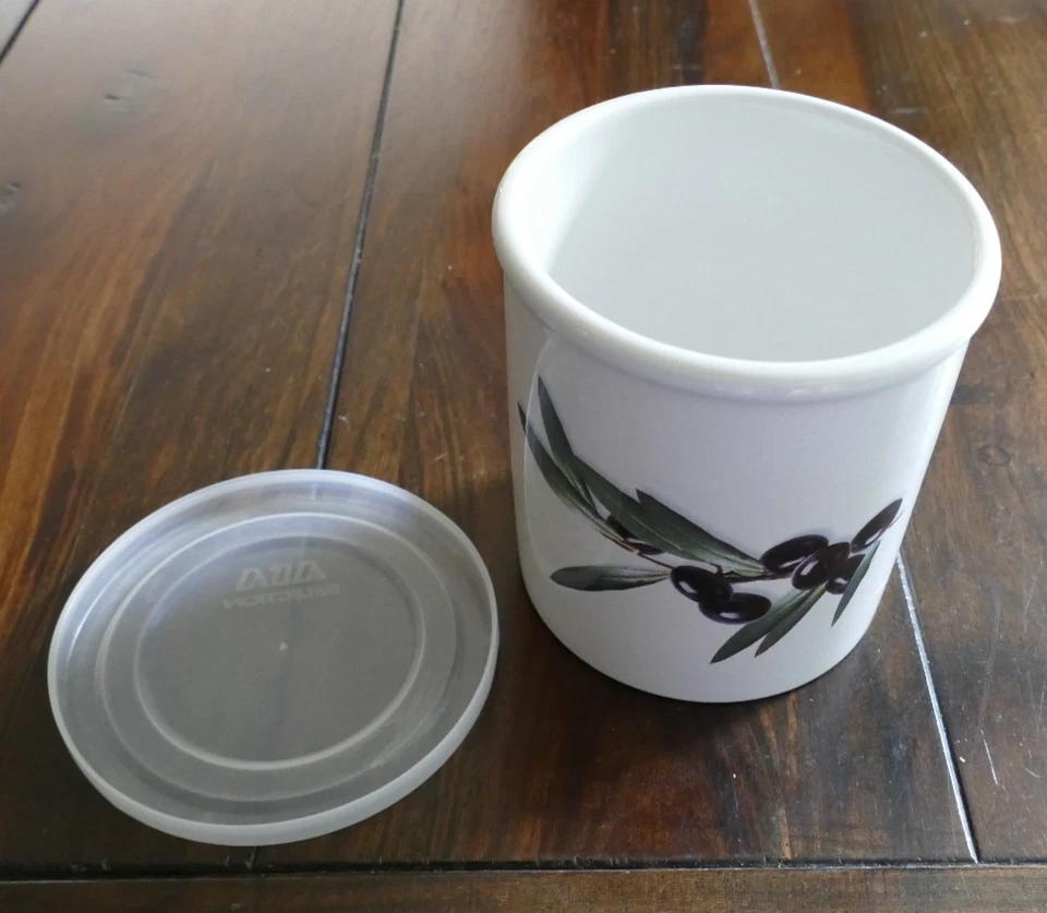 Große Dose Oliven Dekor Vorratsdose Porzellan Büchse Vorrat Behälter  14 cm - Bild 2 von 4