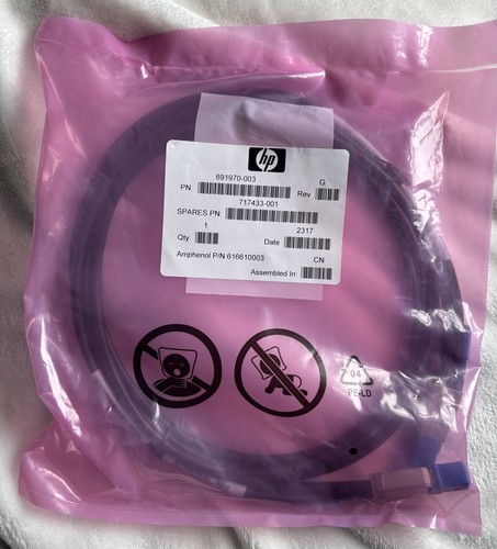HPE 691970-003 2M Mini-SAS HD 4x to Mini-SAS HD 4x Cable 717433-001 New/ sealed