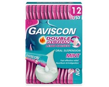 Gaviscon Double Action Mint Liquid Sachets 12 Pack Fast-Acting Heartburn Acidity