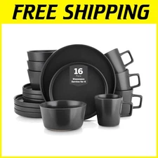 Celina Black Matte Dish Set, Microwave & Dishwasher Safe