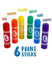 Crayola Project Quick Dry Paint Sticks For Signs Posters Set Of 6 Rainbow 🌈 