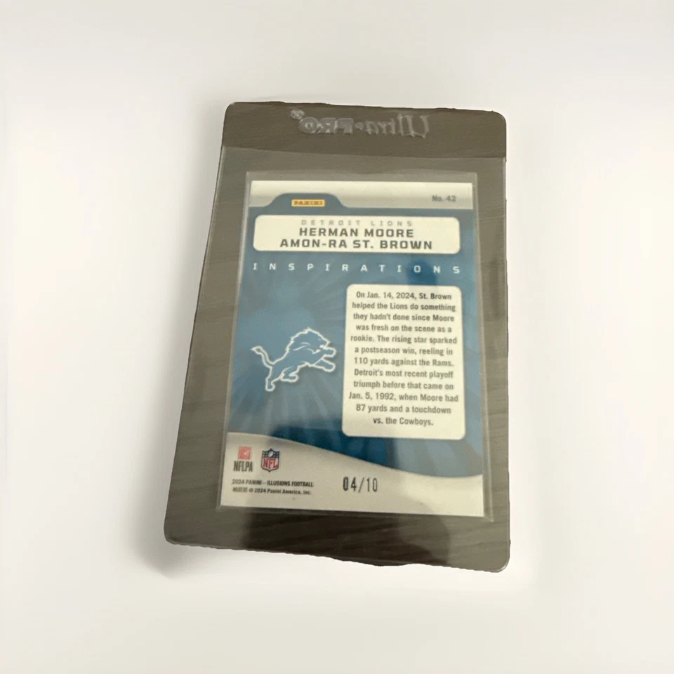 2024 Panini Illusions Inspirations Amon-Ra St. Brown, Herman Moore /10 - Image 4 of 4