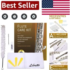 All-Inclusive Flute Maintenance Kit with Microfiber Cloth, Grease & Brushes
