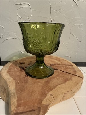 Indiana Glass  Harvest Grape  Pedestal Compote Dish