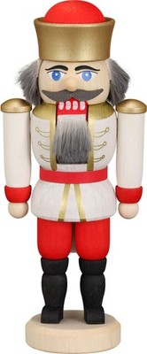 Nußknacker König weiß HxBxT = 12x6x4cm NEU Weihnachten Seiffen Nutcracker Nüsse