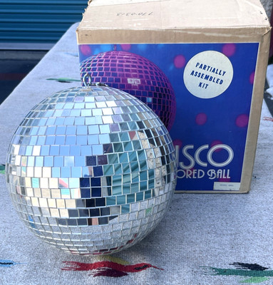 Vintage Data Display Systems Mirrored Mirror Tile Disco Ball w/ Box *No Motor