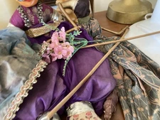 Vintage Wood Carved Puppet and Dolls Lot of 3 Middle East Hand Made