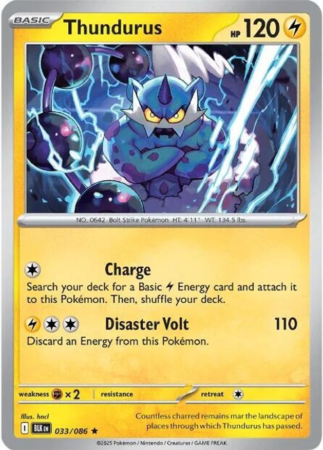 Pokemon Thundurus (33/333) Black Bolt NM REVERSE HOLO