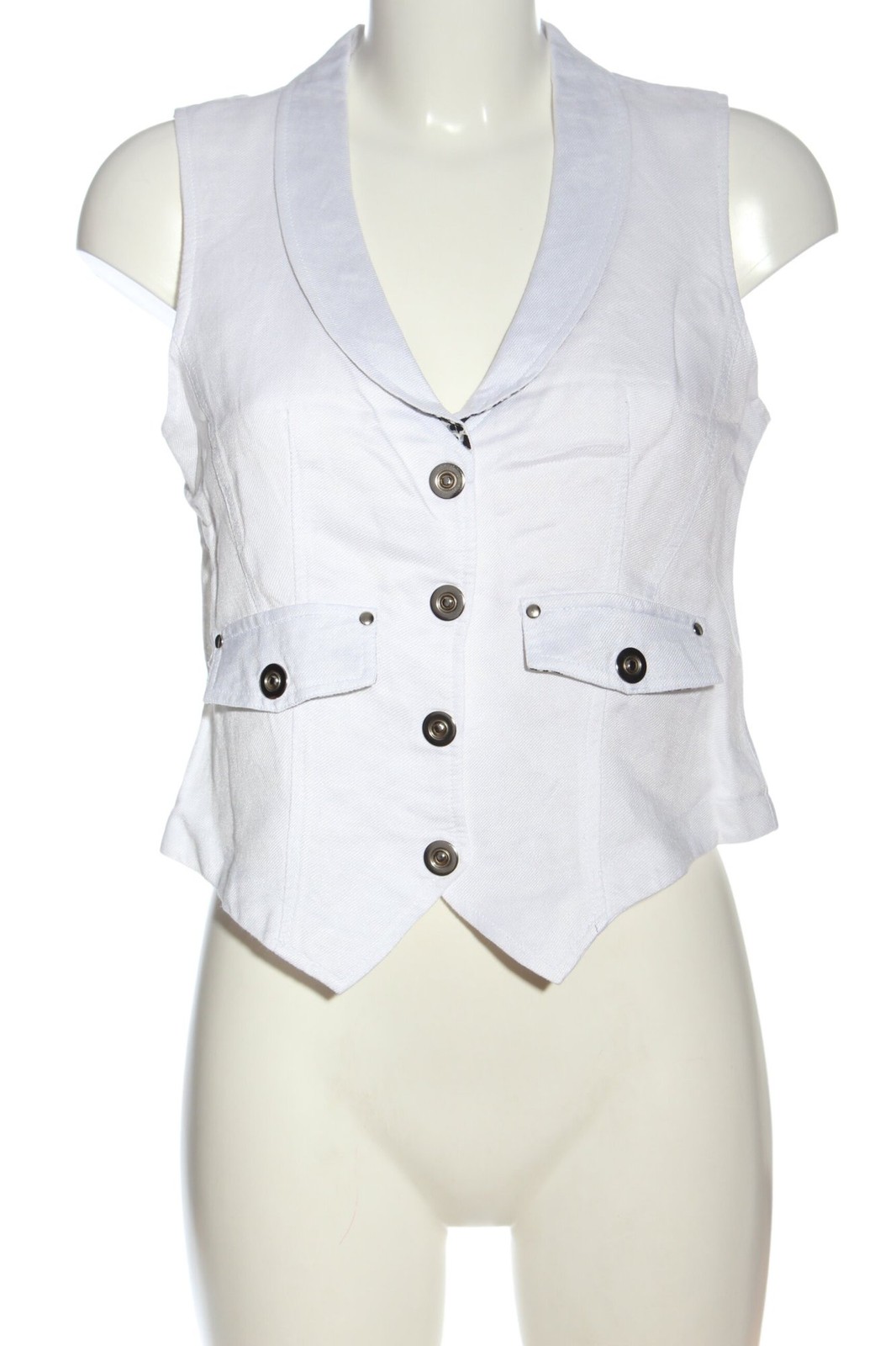 CARO Chaleco de tela vaquera Mujeres Chaleco Talla EU 36 blanco look casual