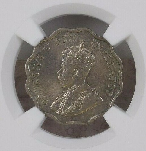 CYPRUS 1/2 PIASTRE 1934 KGVI NGC MS 65 ONLY TWO COINS HIGHER - Picture 3 of 4