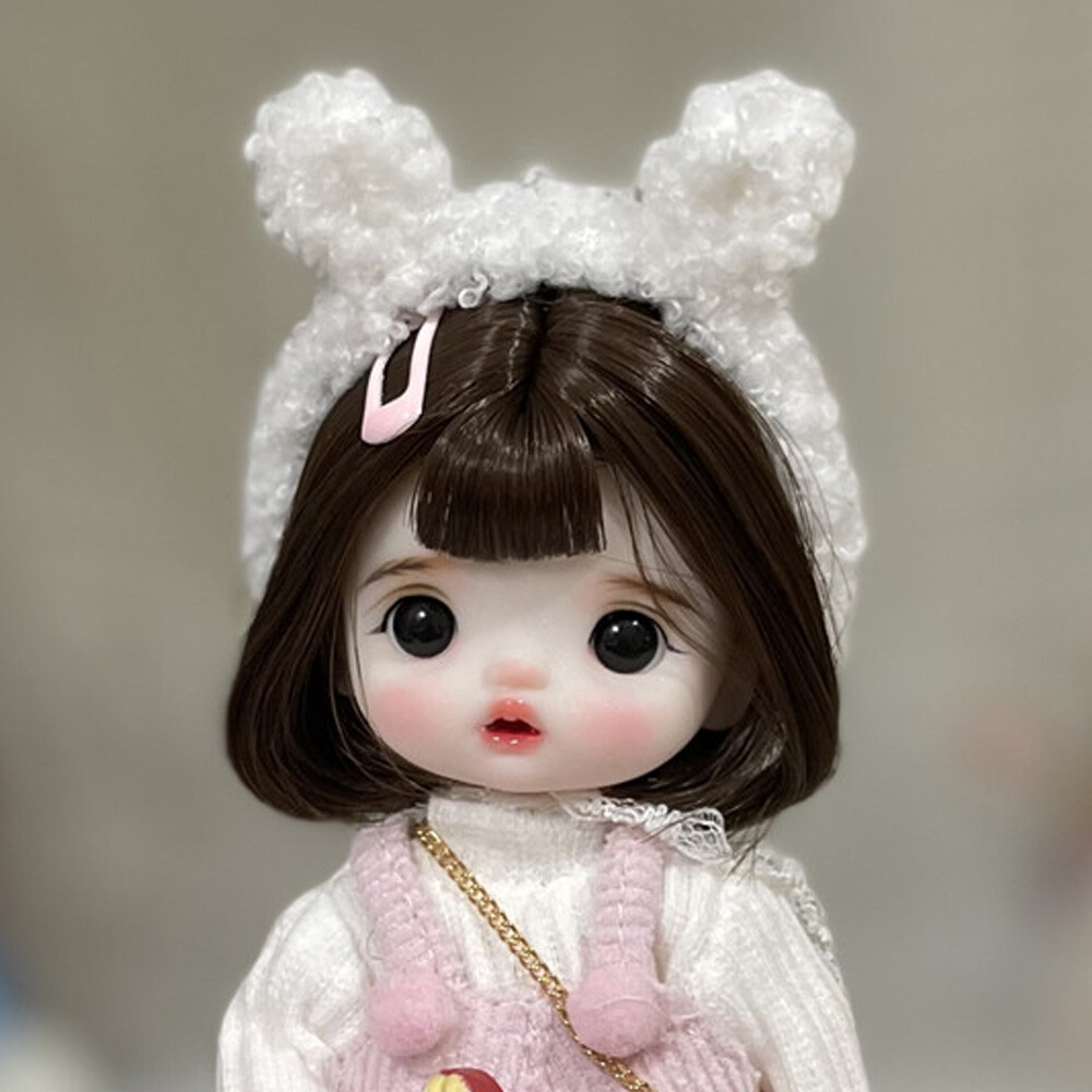 Full Set 1/12 BJD Doll Mini Cute Girl + Eyes + Wigs + Shoes