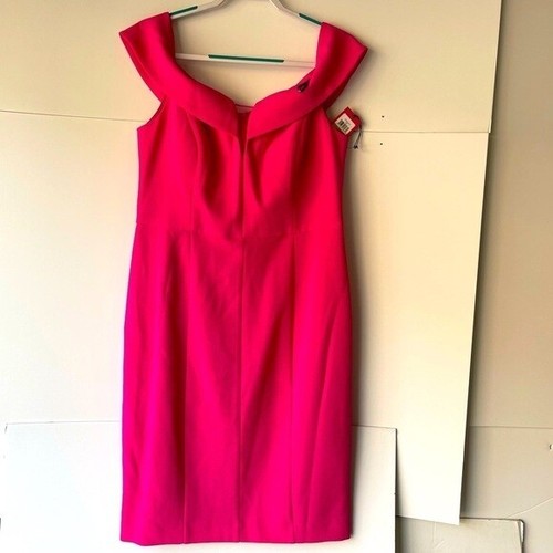 $170 Vince Camuto Women's Plus Size Off The Shoulder Pink Sheath Dress Formal 14 - Picture 3 of 9