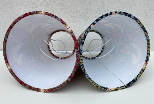 William Morris Candle Clip Lampshade Strawberry Thief Blue or Red Fabric - Picture 18 of 20