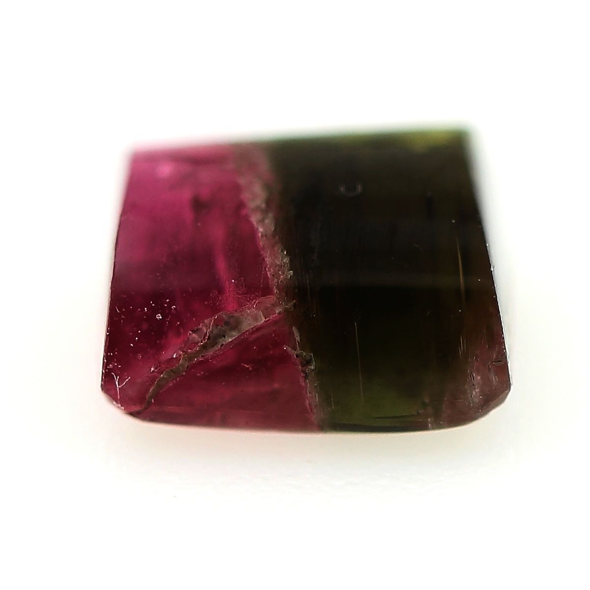 Tourmaline melon d'eau naturelle du Mozambique 1.49 carat SI1 pierre gemme bicolore tailleur