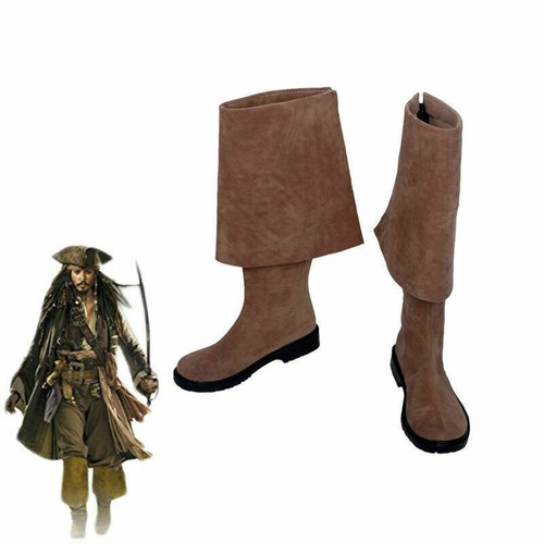 Pirates of the Caribbean Jack Sparrow brown boots Cosplay shoes customized/- - Bild 15 von 30