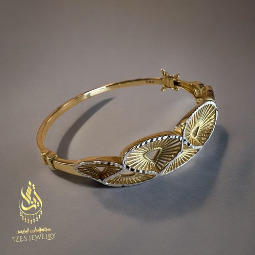 new Braclet Woman Yellow and White Solid gold 14k Cuting Diamond modern