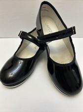 capezio tap shoes Girls Size1 Blk/Pat Man Made Materials 1M F1 65 3800C