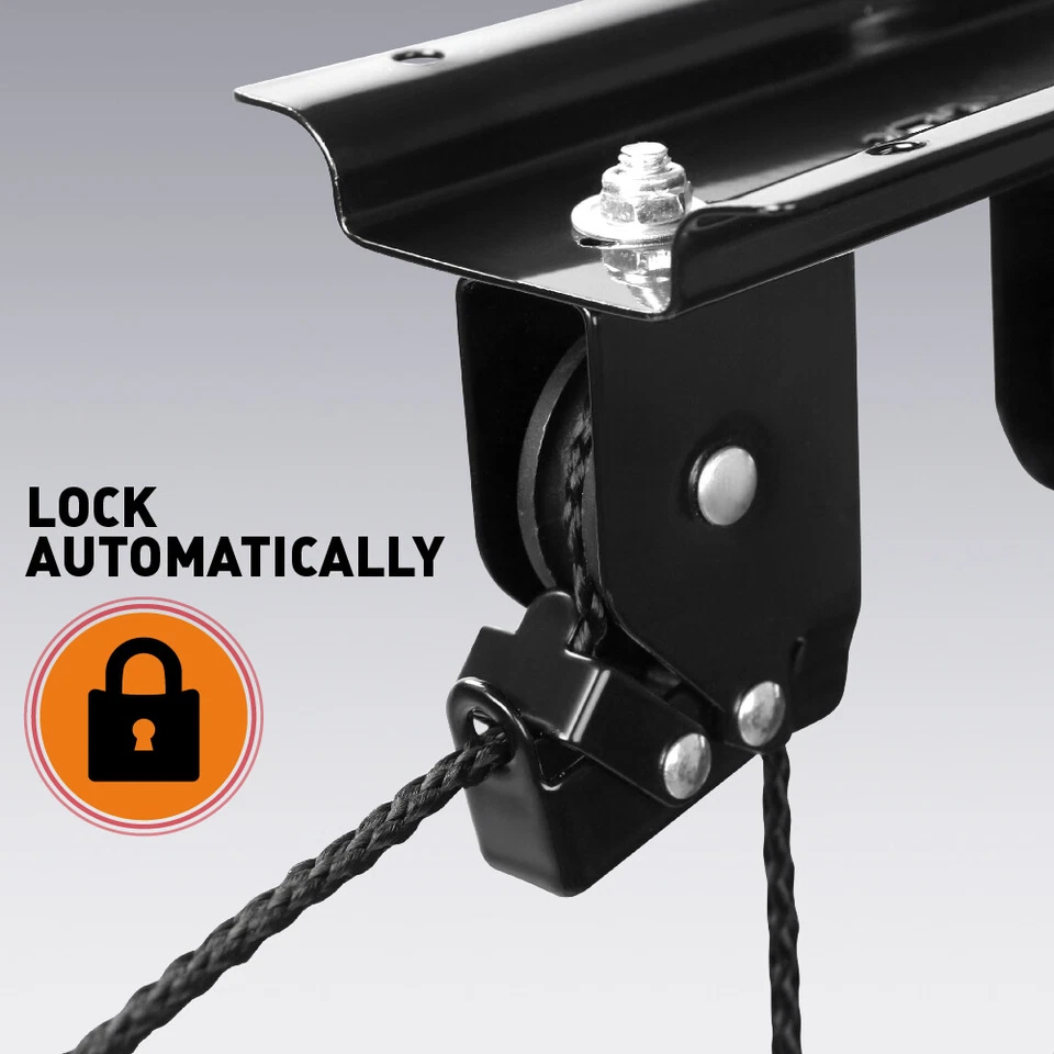 2 Packs Ceiling-Mounted Bike Lift Mountain Bicycle Hoist Garage Utility Hanging - Image 4 of 4