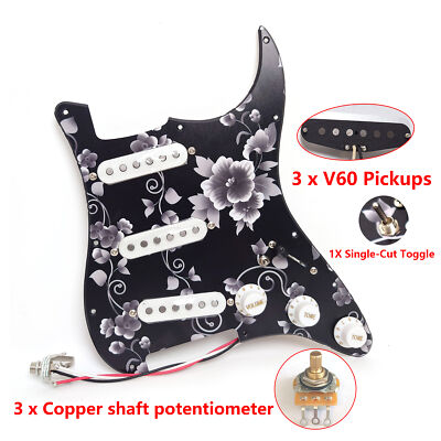 Prewired Loaded Pickguard SSS V60 Alnico 5 Pickups for Fender Strat Guitar