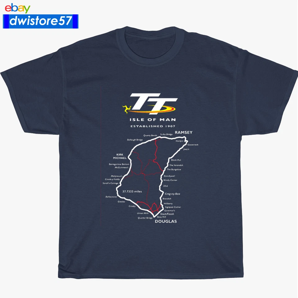 Nueva Camiseta Unisex Isla de Man TT Racing Track Map Island Logo Muchos Colores S-5XL - Imagen 2 de 4