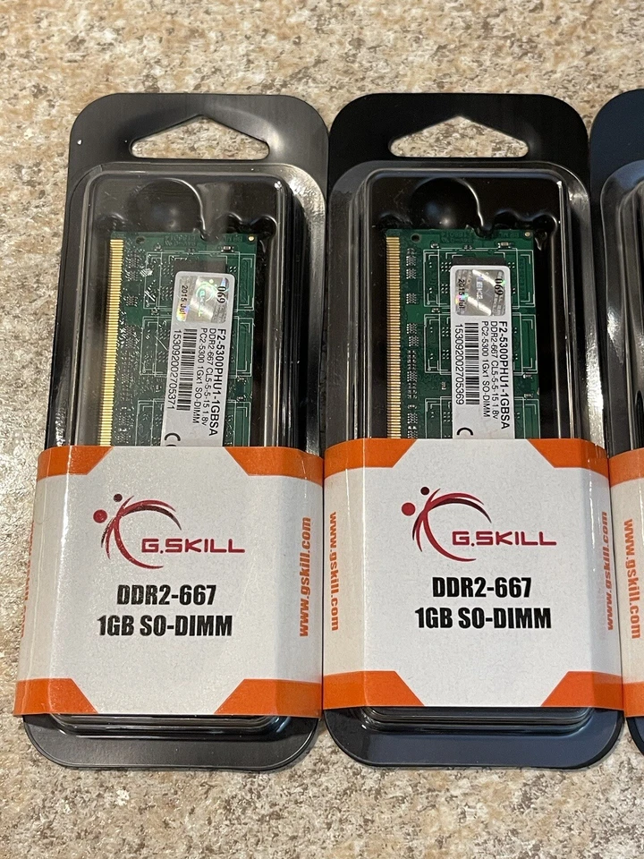 4GB (1GBx4) G.Skill DDR2-667MHz PC2 SO-DIMM F2-5300PHU1-1GBSA Laptop Ram NEW - Image 2 of 4