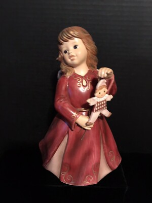 GOEBEL ANGEL W/ JUMPING JACK FIGURINE BORDEAUX-NEW-8 1/4  Tall