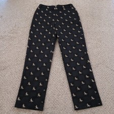 Talbots Dress Pants Womens Size 6 Black Gold Dragonfly Pattern Lined 28x30