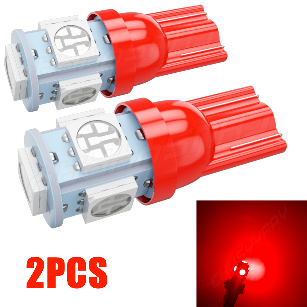 サイユイ・インク・ライトレッド Red T10 W5W LED Bulb Projector Lens Parking Light For Suzuki GSXR
