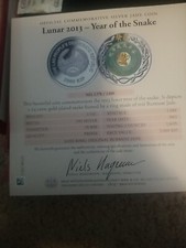 2013 2000 Kip Lao Laos Jade Lunar YEAR OF THE SNAKE 2 Oz Silver Proof Coin.