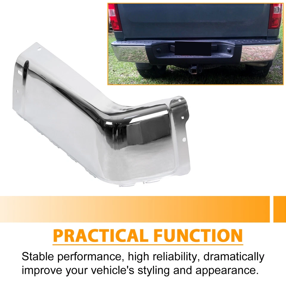 Chrome Rear Right Bumper End Cap For 2007-2014 Silverado Sierra 1500 2500 3500 - Image 2 of 4