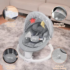 Baby Swing for Infants, 5 Sway Speeds with Remote Control,10 Music and Bluetooth