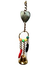 Caged Parakeet Bird Toys Small Buttons Bells Mirror Beads Hanging Cage 8 1/2"