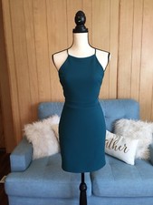 ASTR The Label Teal Blue Side Cutout Dress Size Small