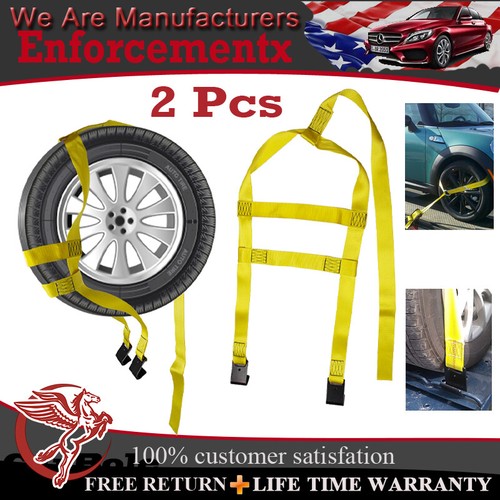 2Pc Ratchet Tie Down Straps 10000lbs fit 17"21" Wheel Heavy Duty