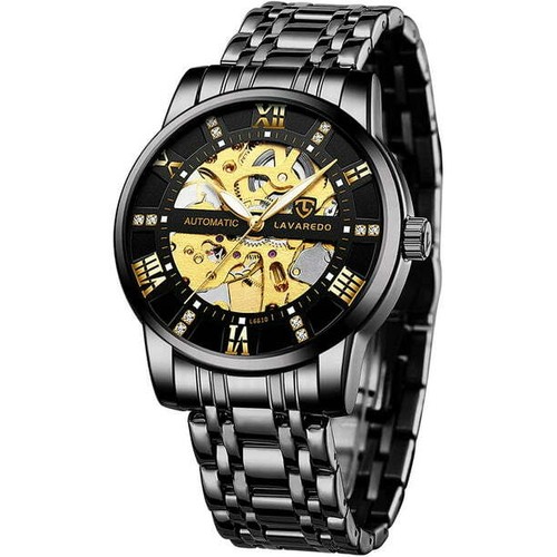 Men's Luxury Diamond Automatic Mechanical Watches Self Winding Dial Waterproof