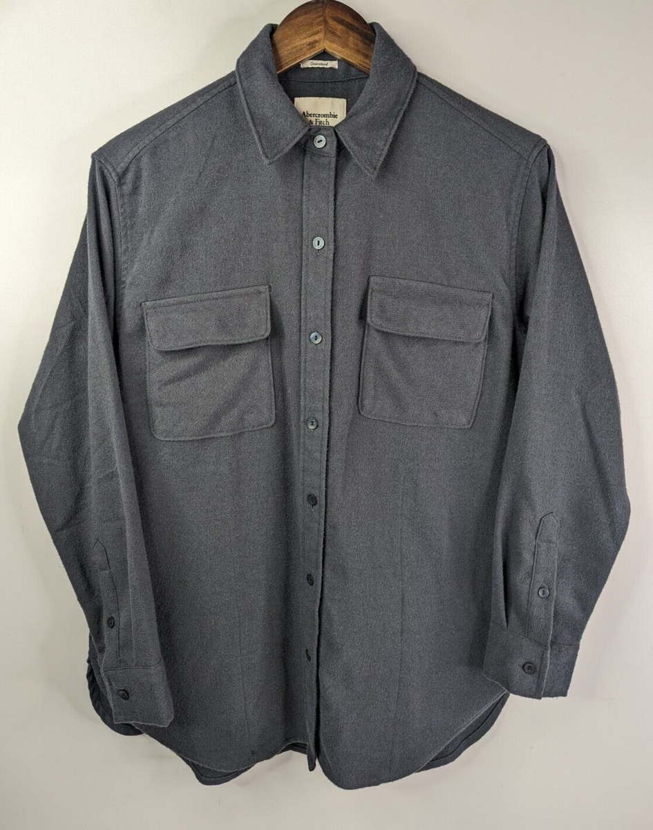 Abercrombie Fitch Oversized Button Up Blouse Shirt Jacket Long Sleeve  Women XS