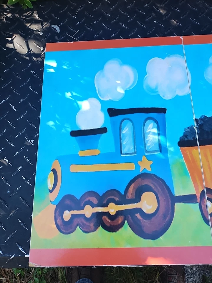 Juego de tres piezas de arte de pared The Kids Room de Stupell Choo Choo Train in The Sun Foto 2 de 4