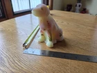 Fenton Burmese Glass Lab Puppy Dog figurine, "Dragonfly Dalliance" pattern.
