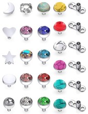 SCERRING 14G Dermal Piercing Jewelry Anchor Tops and Base Titanium Microderma...
