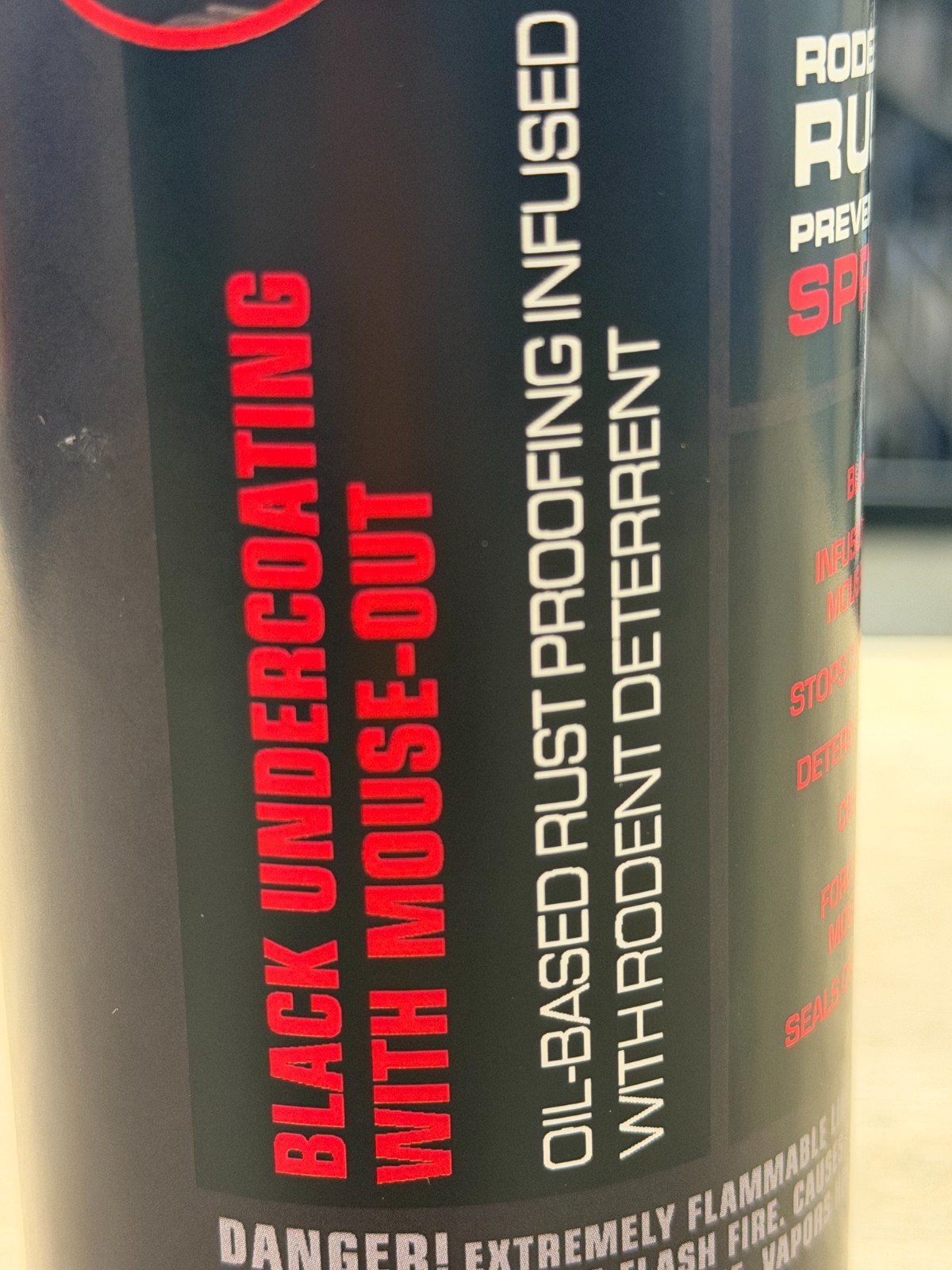 NHOU Black Undercoating Spray ~ With Mouse Out ~ 12oz. ARB-1