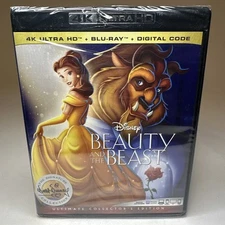 Beauty and the Beast (4K UHD, Blu-ray, Digital 1991) Walt Disney New Sealed