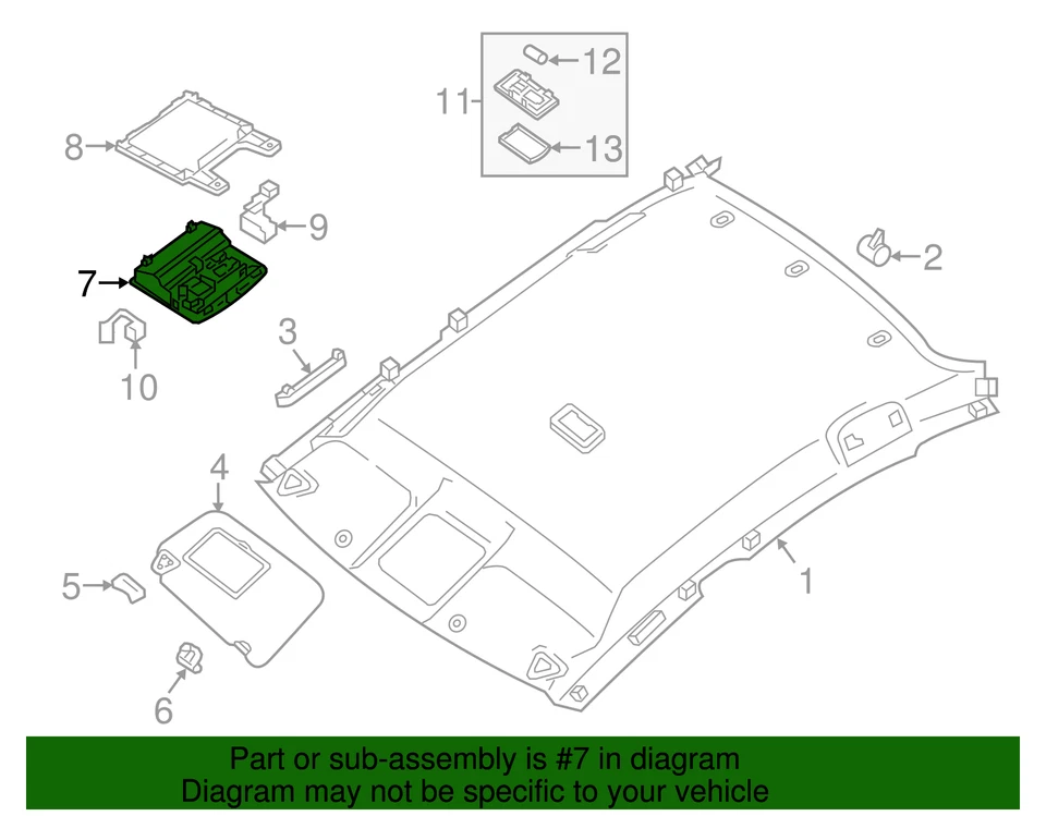 Nissan 2016-2019 genuino - Conjunto de lámpara de mapa 26430-3TA9A Foto 2 de 2