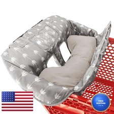 Waterproof 2-in-1 Baby Grocery Cart Seat High Chair Cover - Grey Arrow