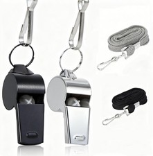 JCKHXG Whistle,2pcs Black Silver Stainless Silver Black Stainless Steel